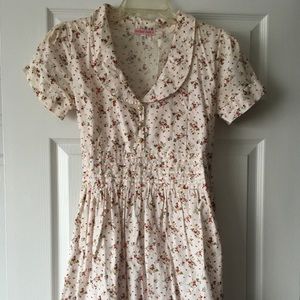 Trollied Dolly Floral Berry Collared Dress